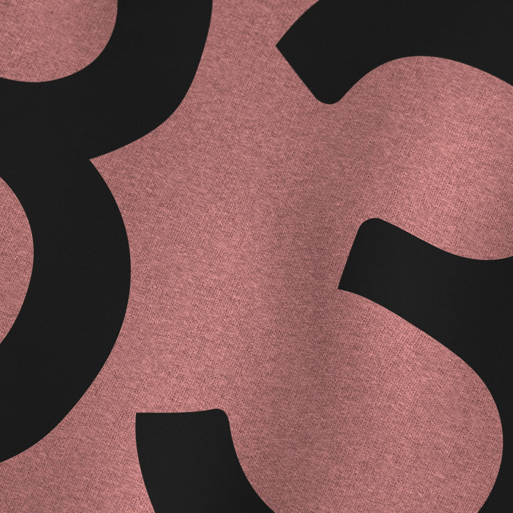 John Cage: 4'33" Classic Tee in Heather Mauve, close-up
