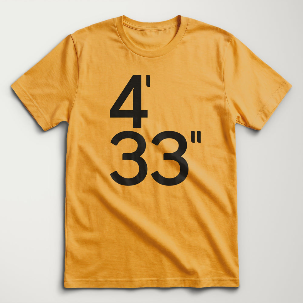 John Cage: 4'33" Classic Tee in Mustard, flat lay