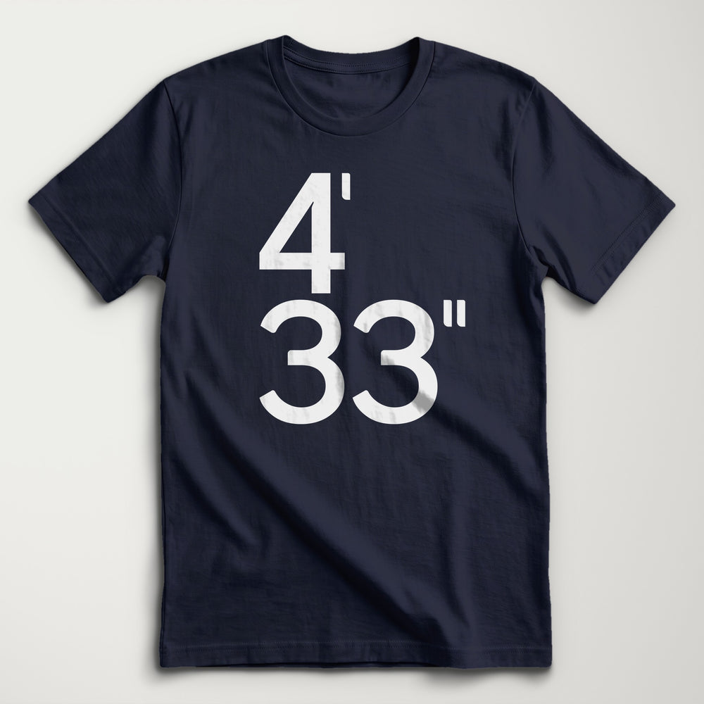 John Cage: 4'33" Classic Tee in Navy, flat lay