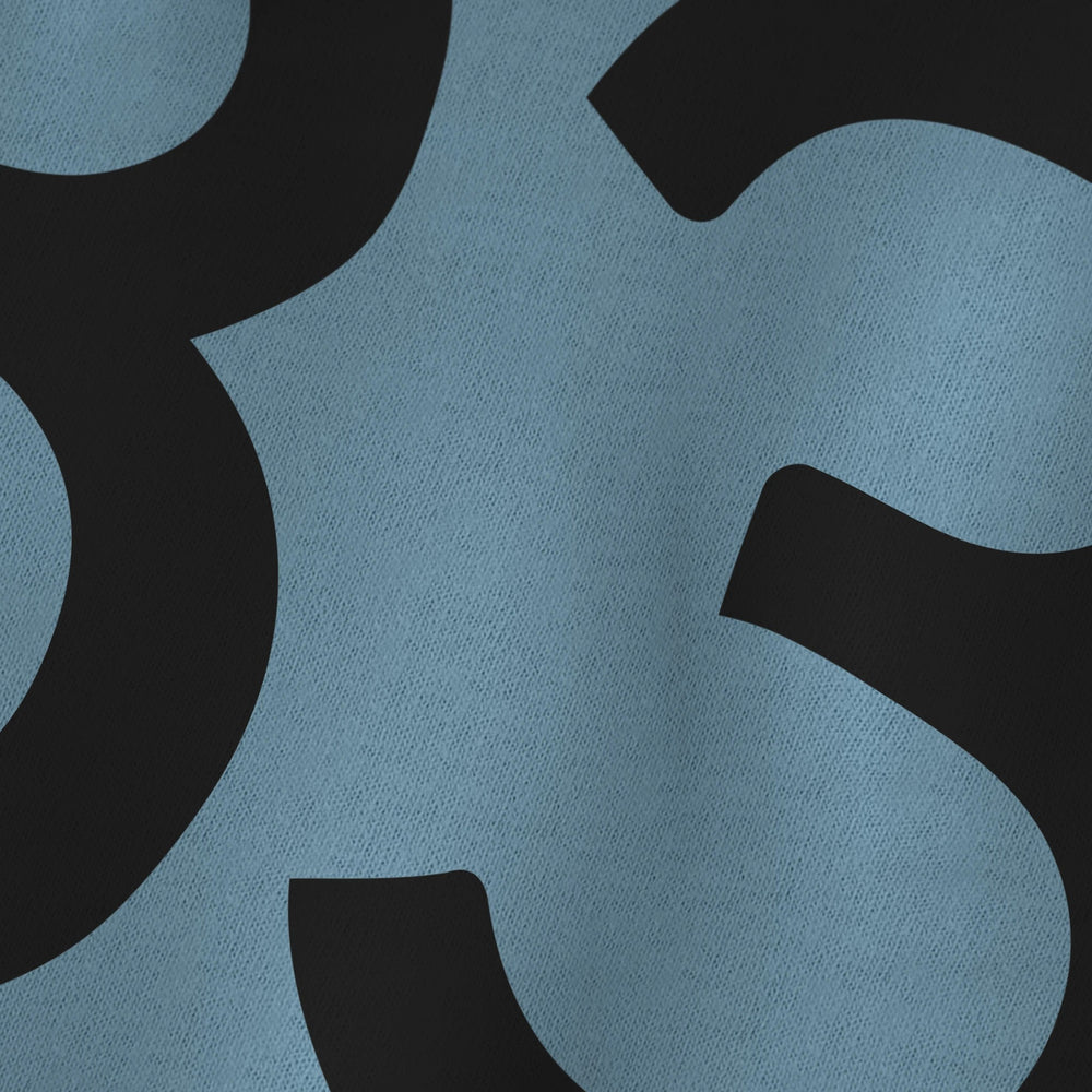 John Cage: 4'33" Classic Tee in Steel Blue, close-up