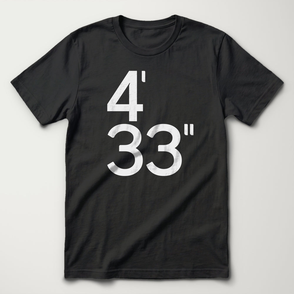 John Cage: 4'33" Classic Tee in Vintage Black, flat lay