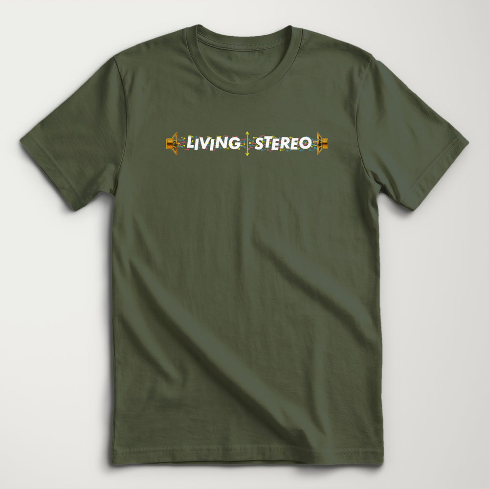 Living Stereo Classic Tee in Military Green, flat lay