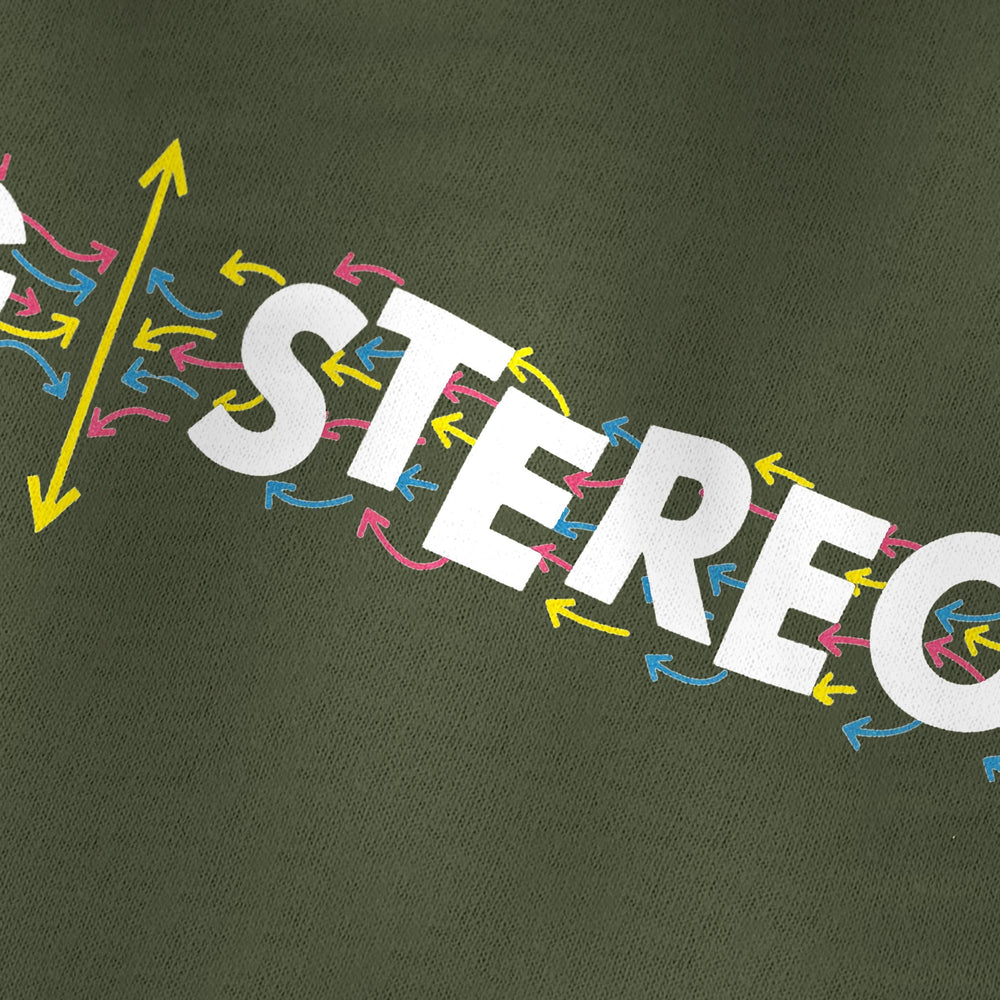 Living Stereo Classic Tee in Military Green, close-up