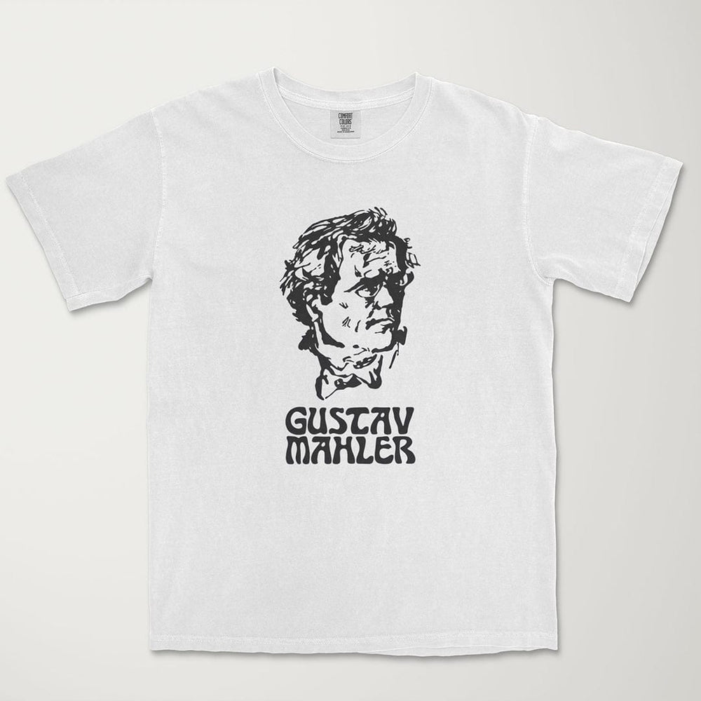 mahler: bernstein vintage heavyweight tee in white, laid flat