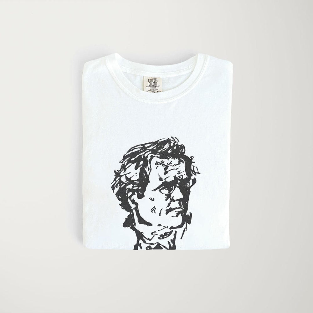 mahler: bernstein vintage heavyweight tee in white, folded