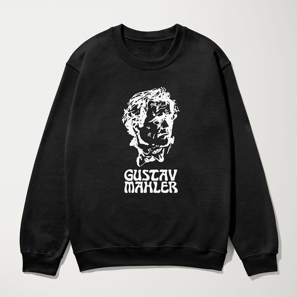 mahler: bernstein crewneck sweatshirt in black, laid flat