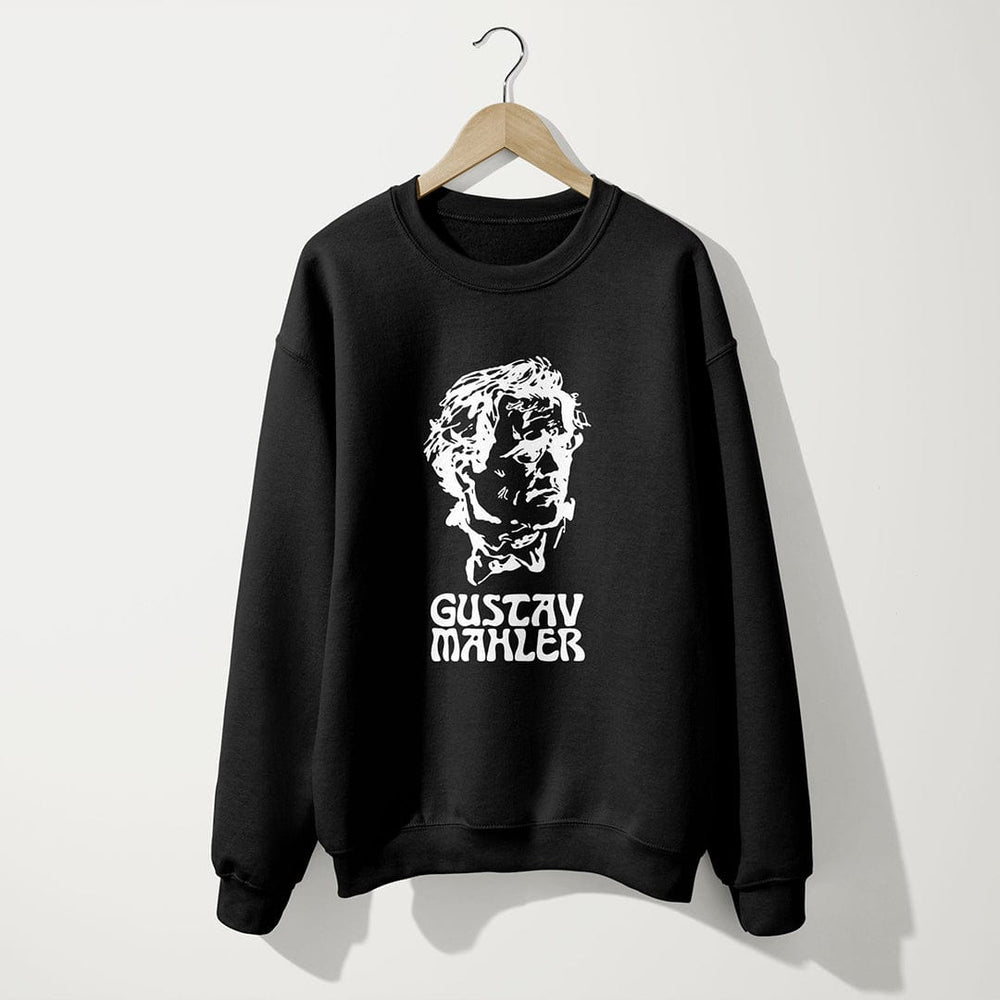 mahler: bernstein crewneck sweatshirt in black, on a hanger