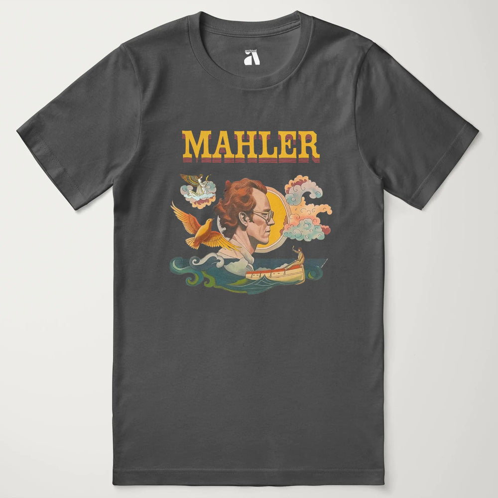 mahler: illustrated classic tee in asphalt, laid flat