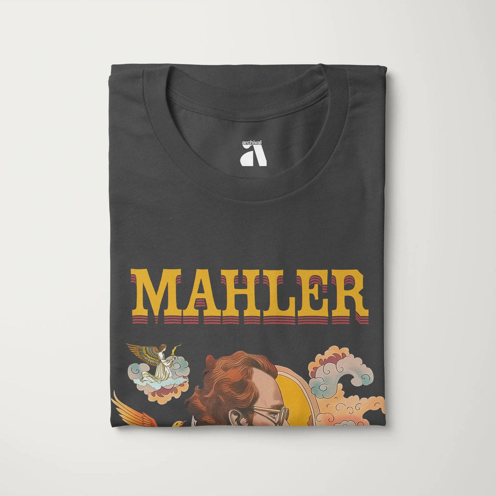 mahler: illustrated classic tee in asphalt, folded