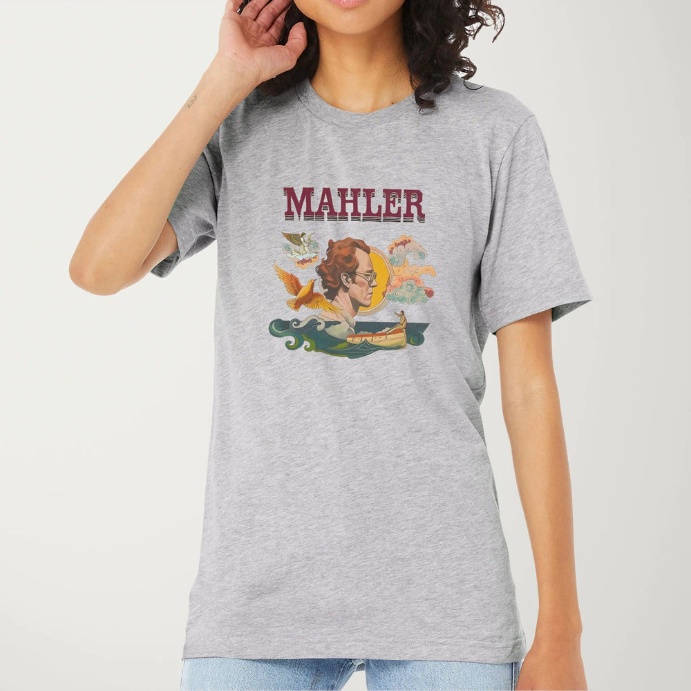 mahler: illustrated classic tee in athletic heather, worn
