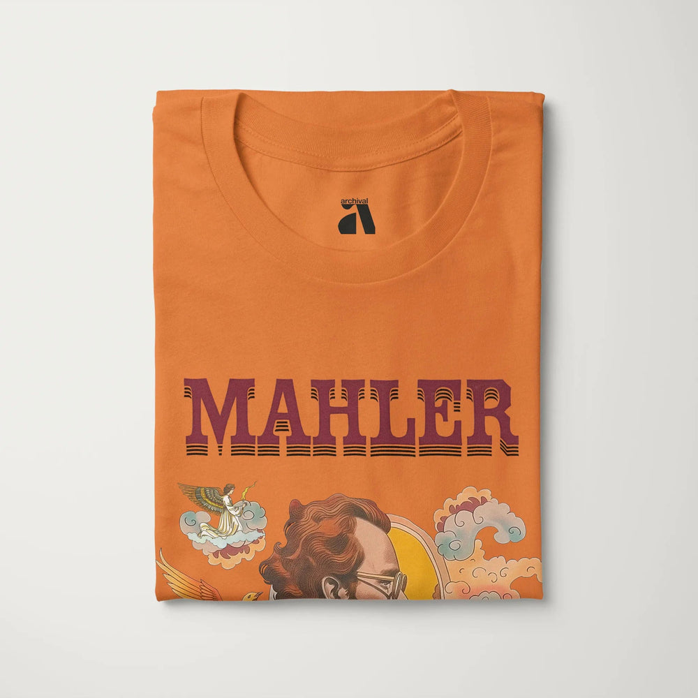 mahler: illustrated classic tee in burnt orange, folded