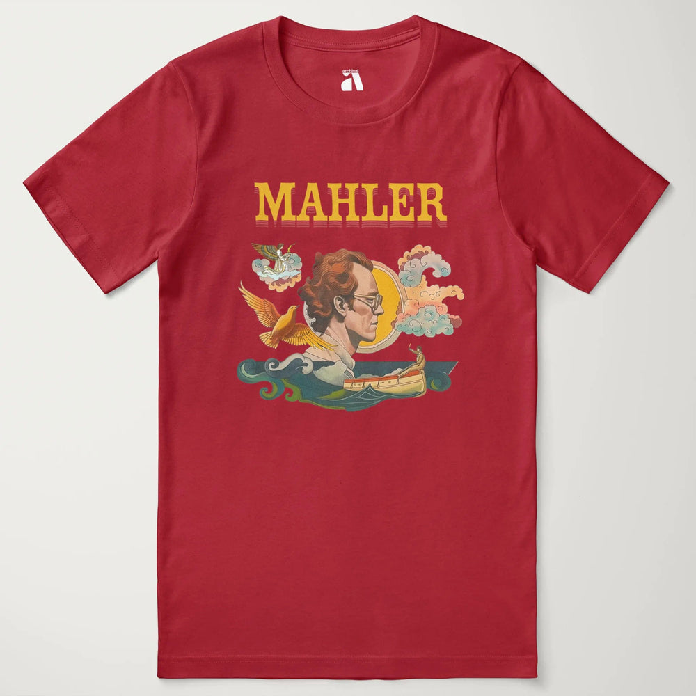mahler: illustrated classic tee in canvas red, laid flat