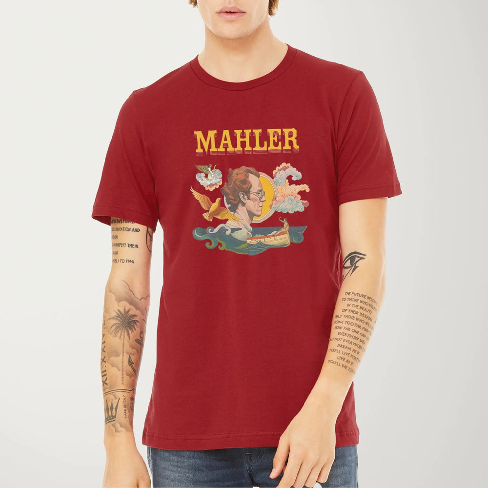 mahler: illustrated classic tee in canvas red, worn