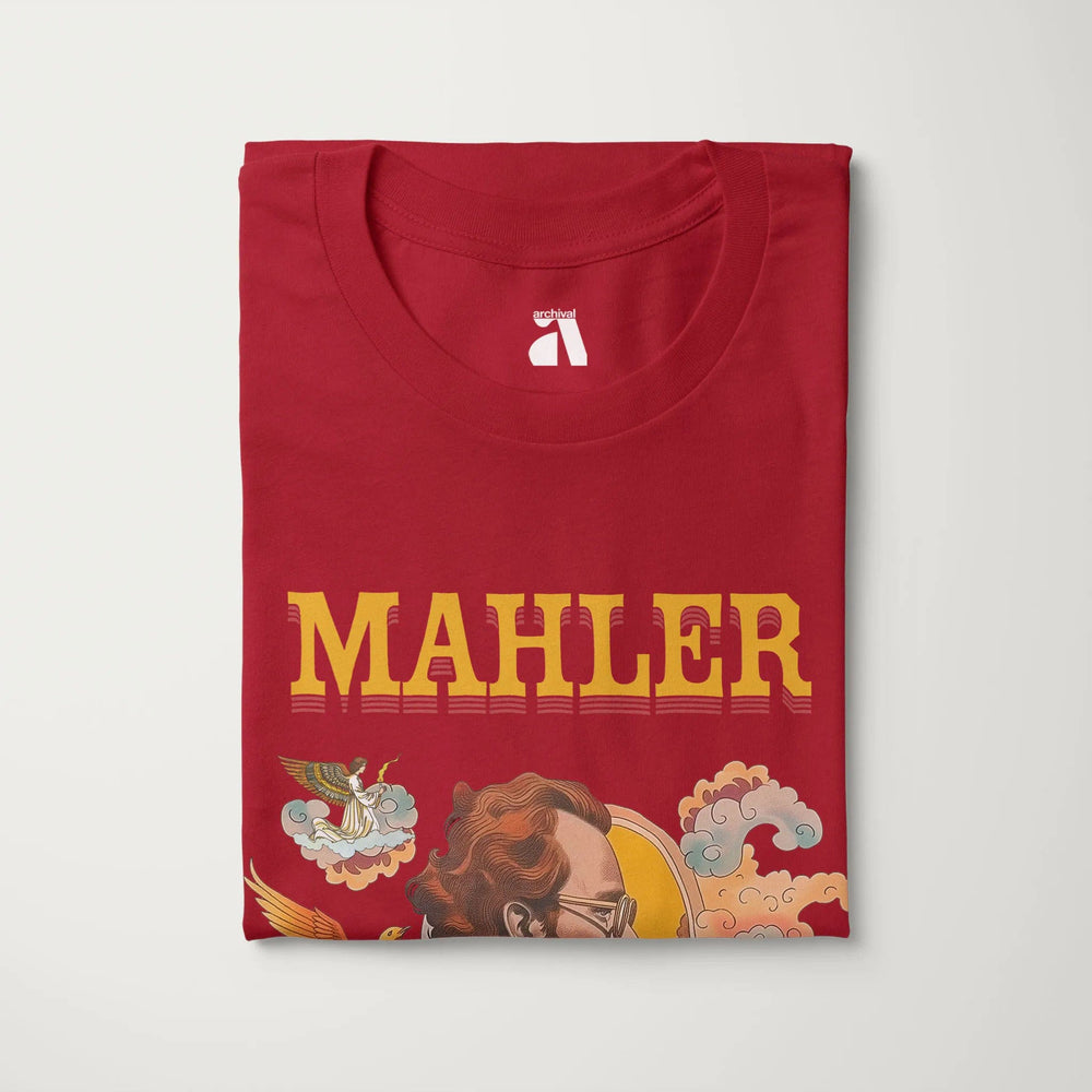 mahler: illustrated classic tee in canvas red, folded