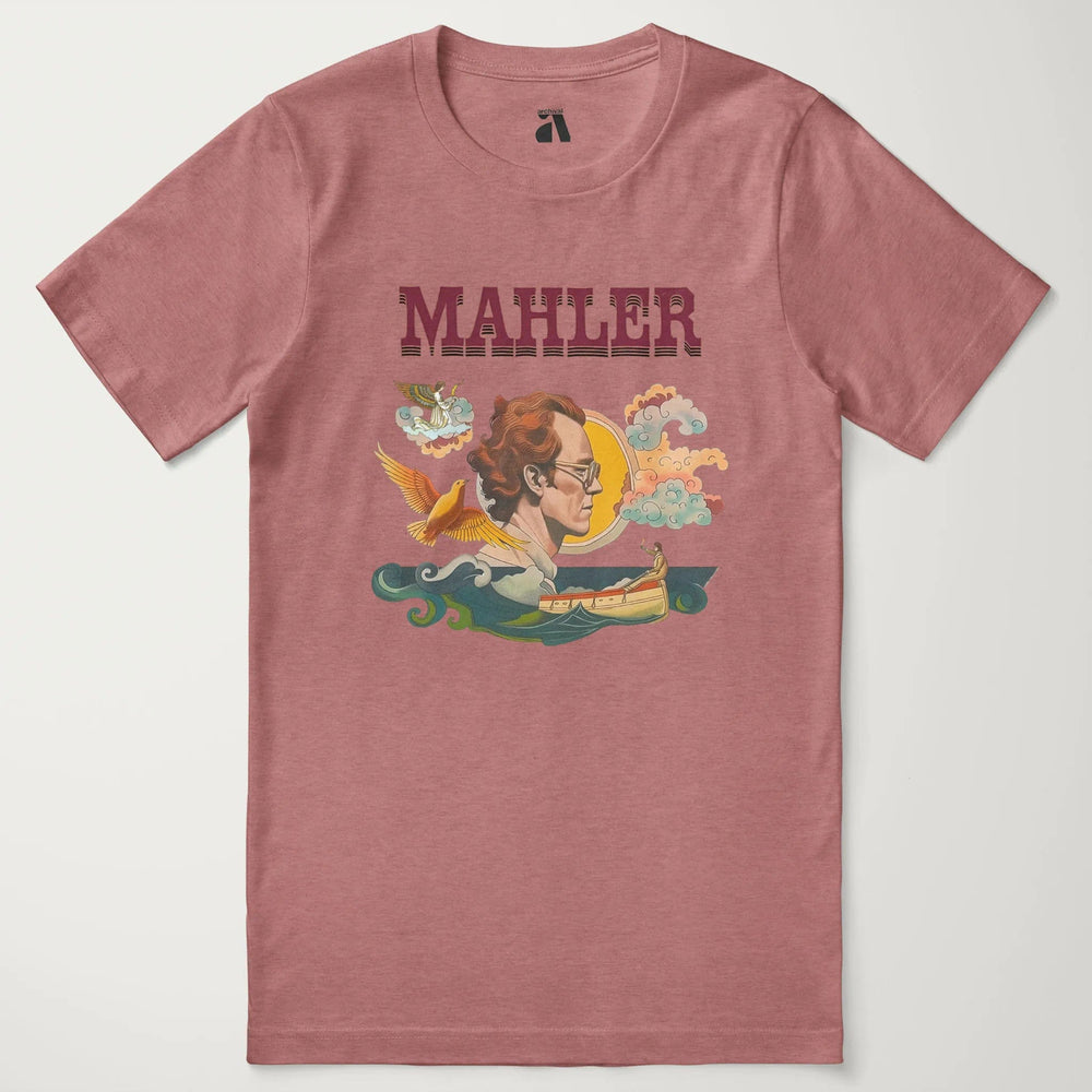 mahler: illustrated classic tee in heather mauve, laid flat