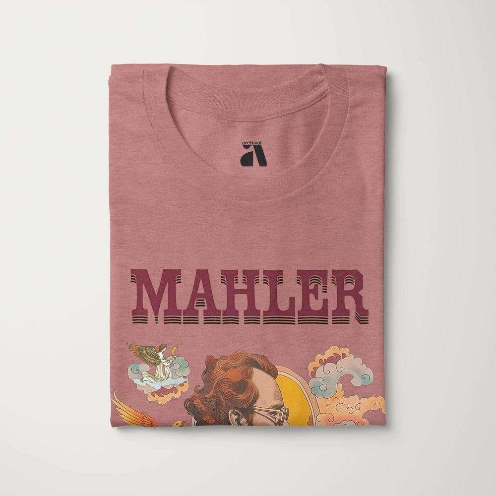 mahler: illustrated classic tee in heather mauve, folded