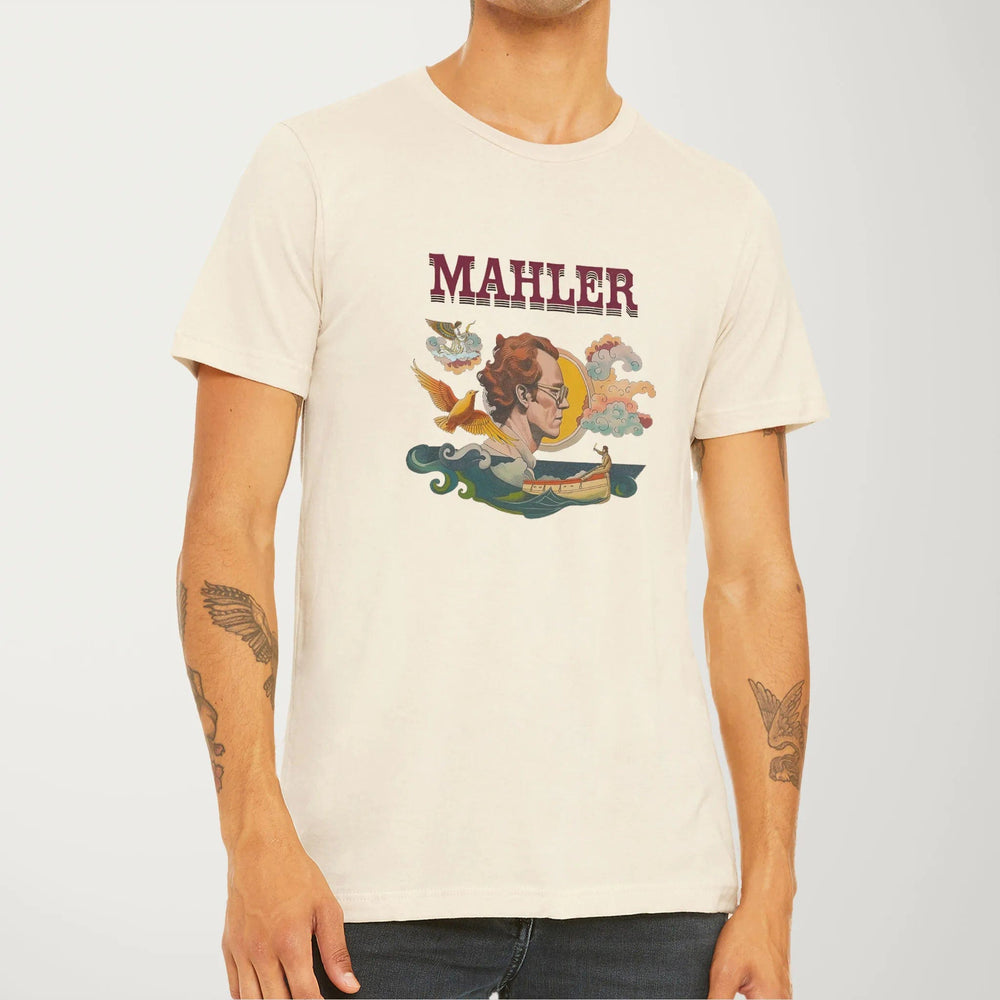 mahler: illustrated classic tee in natural, worn