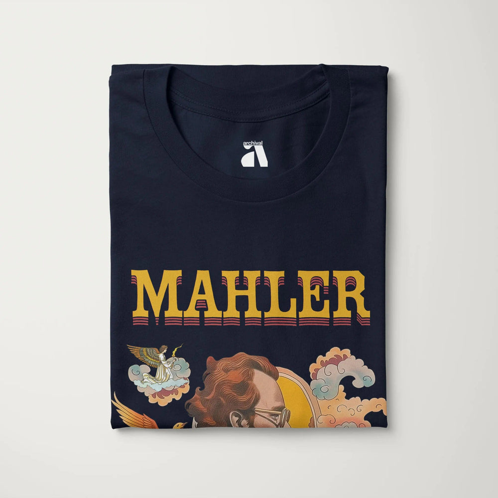 mahler: illustrated classic tee in navy, folded