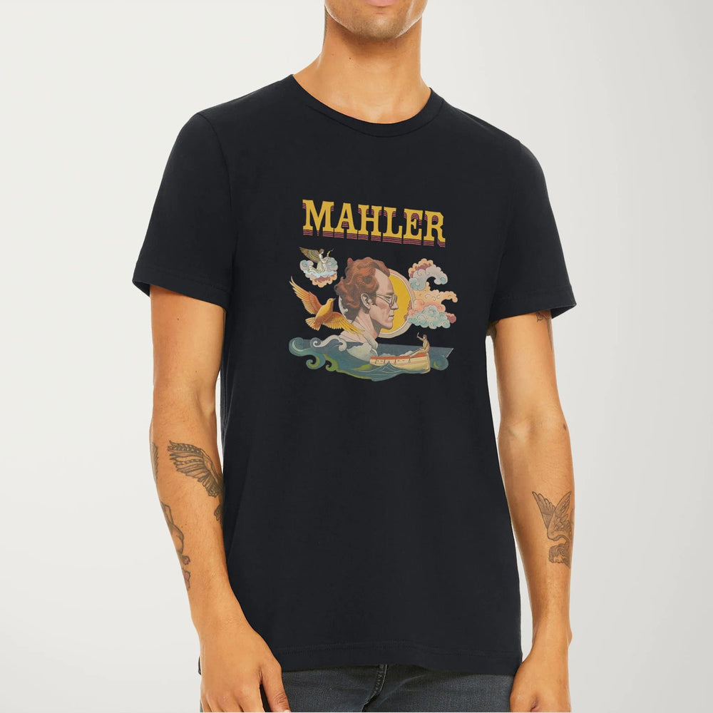 mahler: illustrated classic tee in vintage black, worn