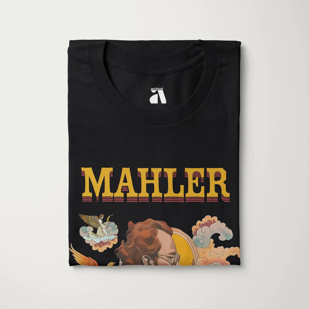 mahler: illustrated classic tee in vintage black, folded