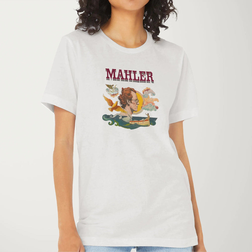 mahler: illustrated classic tee in vintage white, worn