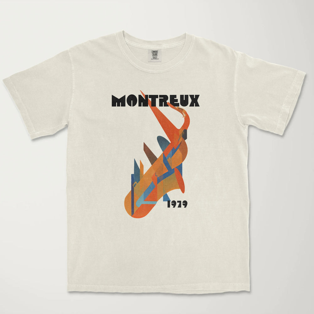 montreux jazz: 1979 vintage heavyweight tee in ivory, laid flat