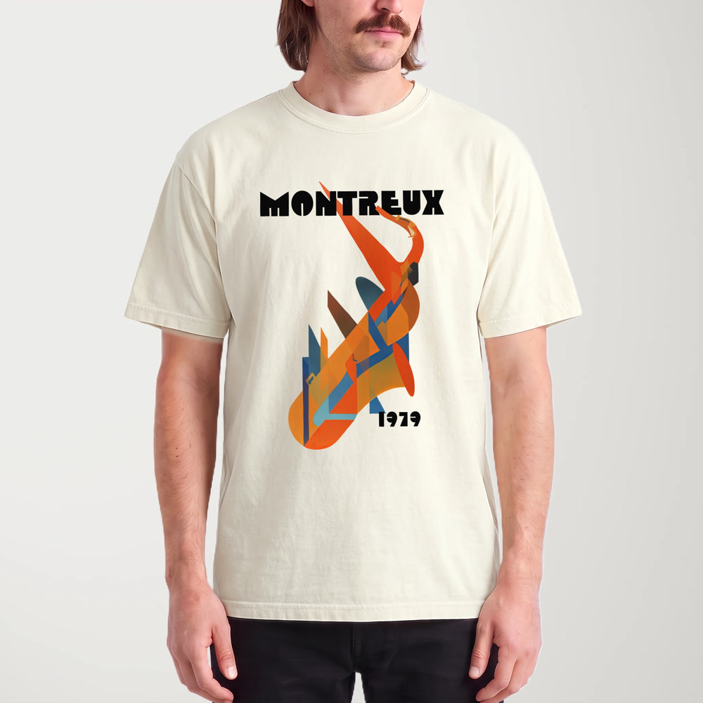 montreux jazz: 1979 vintage heavyweight tee in ivory, worn