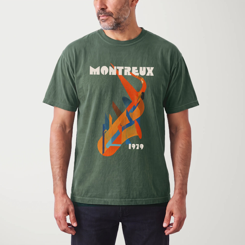 montreux jazz: 1979 vintage heavyweight tee in moss, worn