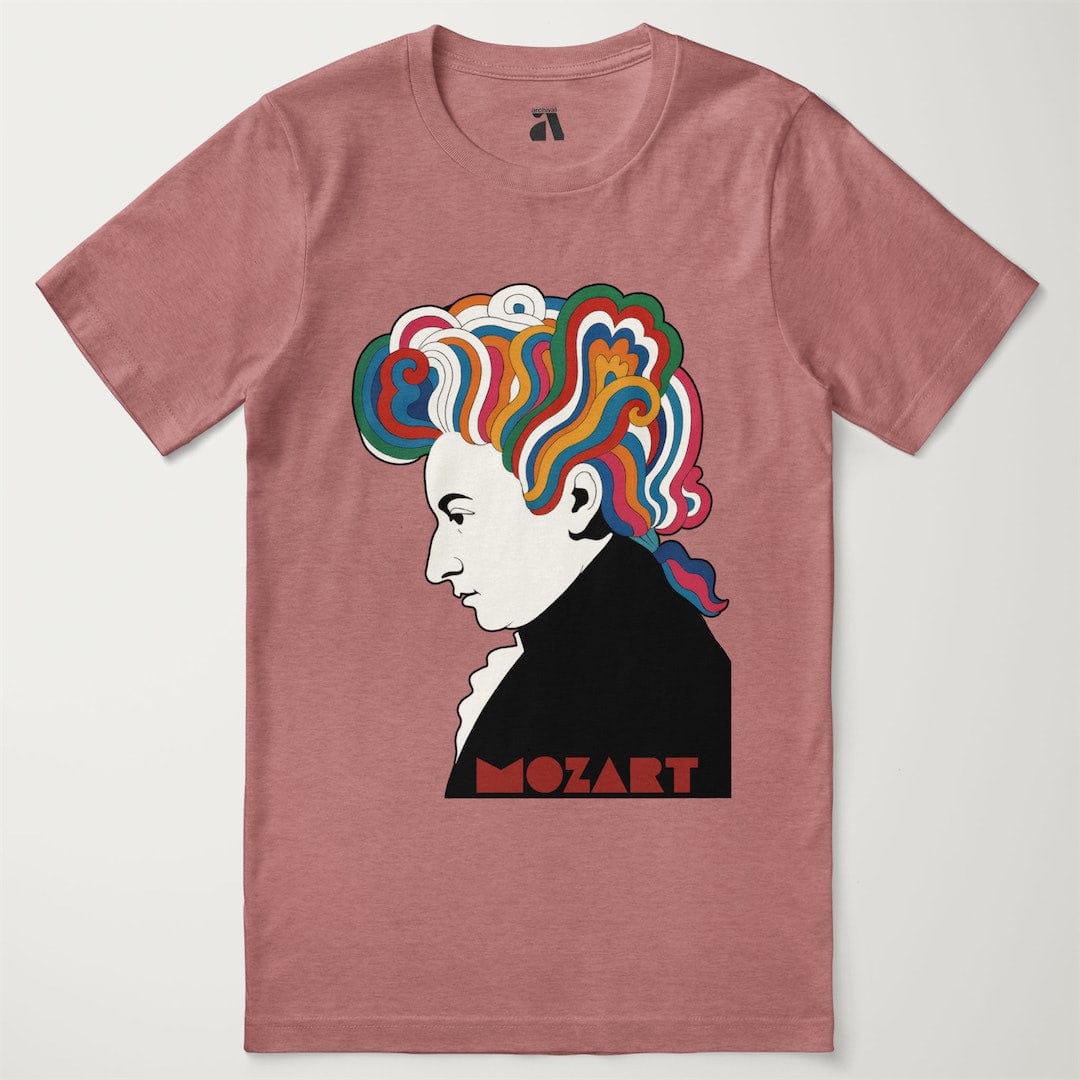 mozart: dylan '66 classic tee in heather mauve, laid flat