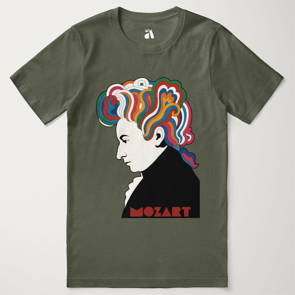 mozart: dylan '66 classic tee in military green, laid flat