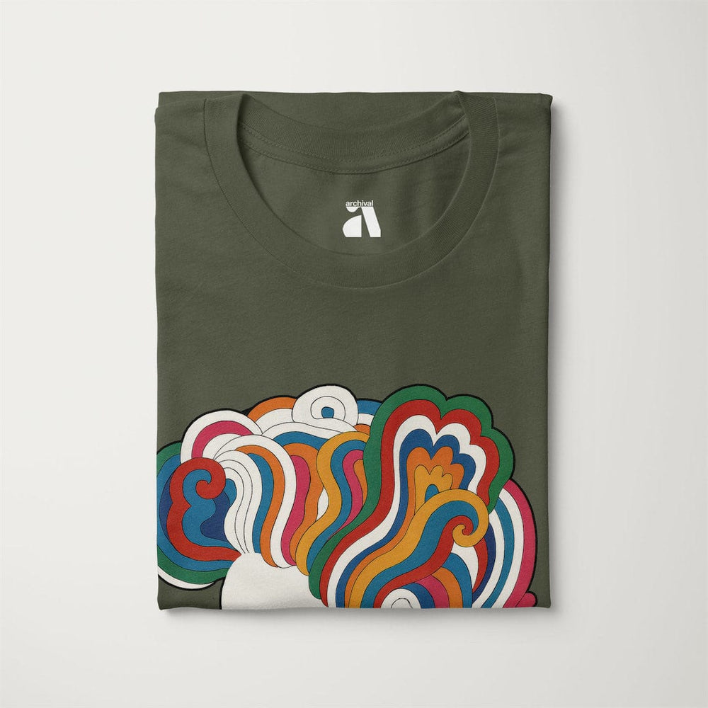 mozart: dylan '66 classic tee in military green, folded