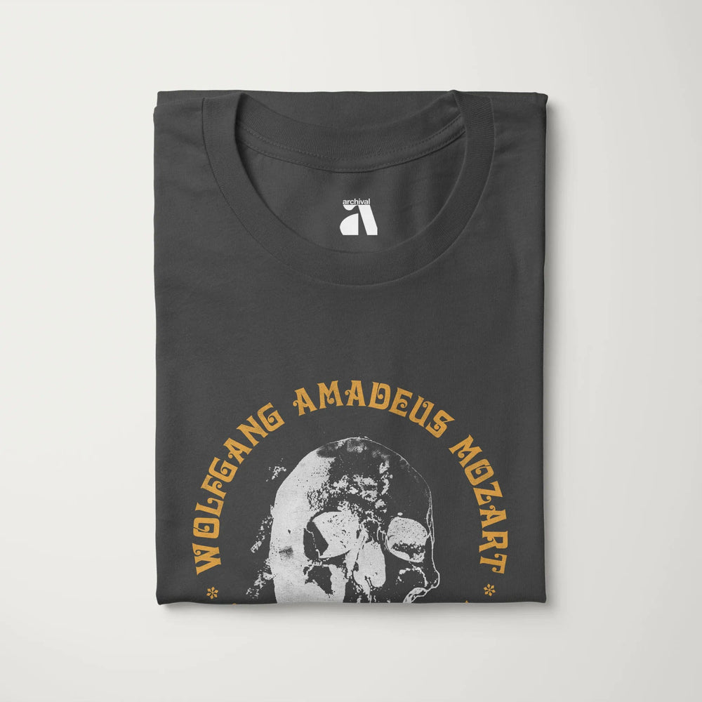 mozart: requiem classic tee in asphalt, folded
