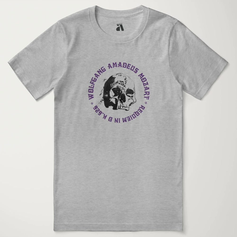 mozart: requiem classic tee in athletic heather, laid flat