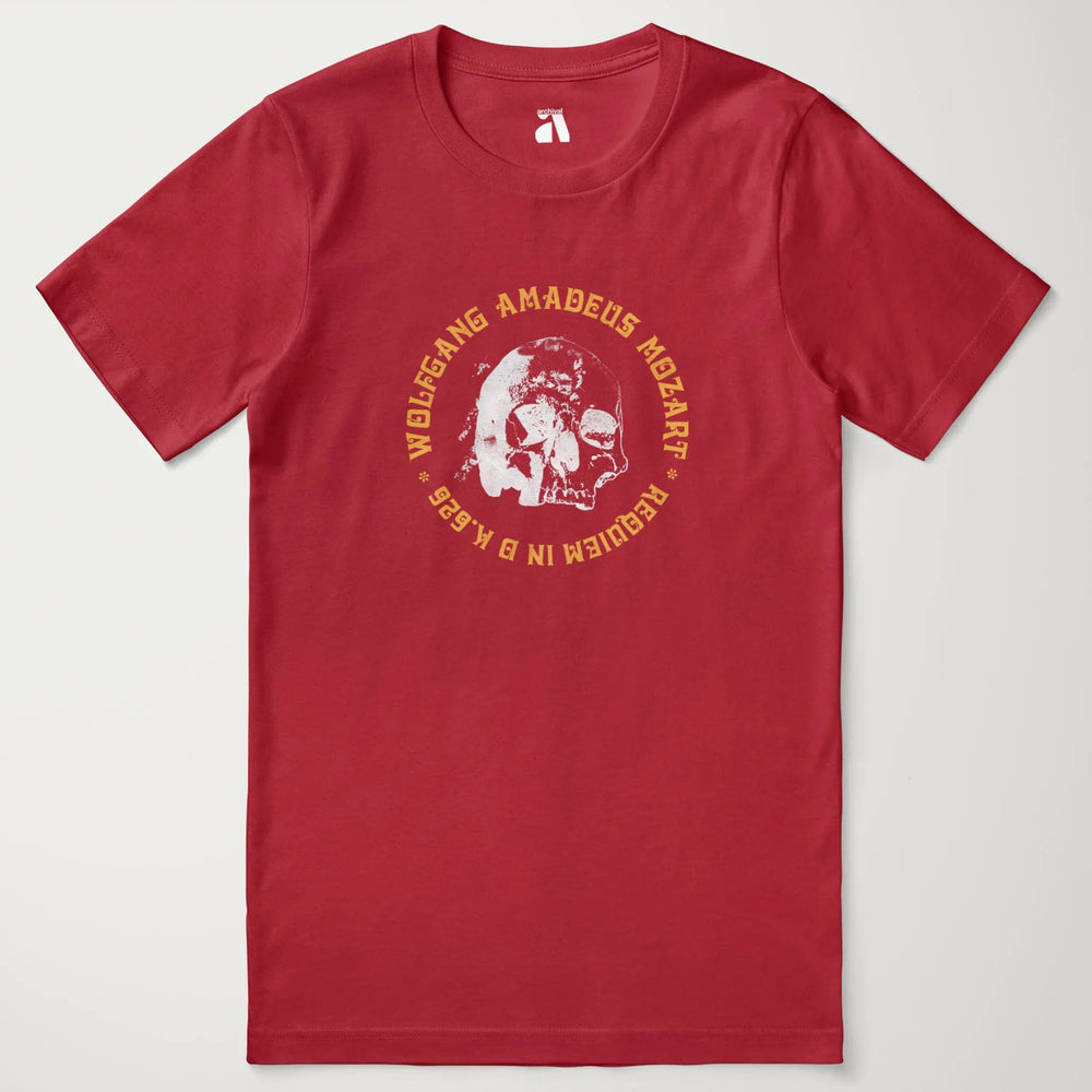 mozart: requiem classic tee in canvas red, laid flat