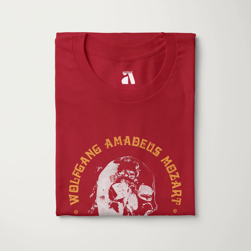 mozart: requiem classic tee in canvas red, folded