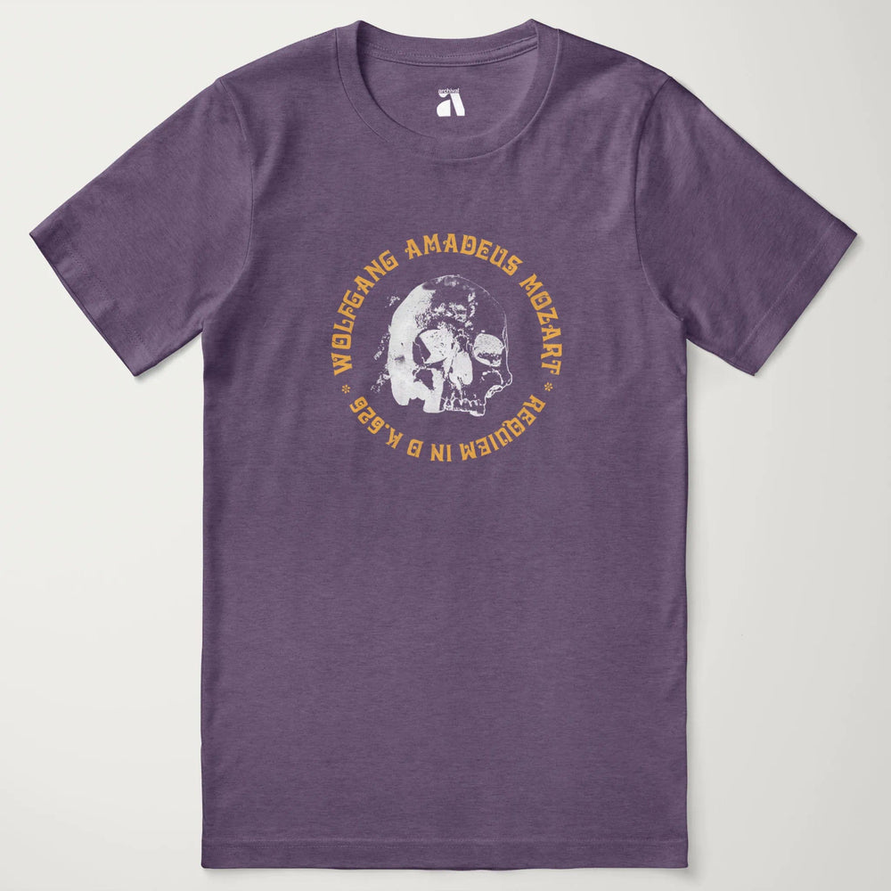 mozart: requiem classic tee in heather team purple, laid flat