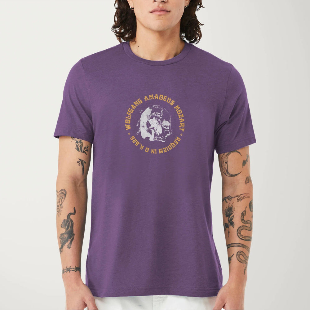 mozart: requiem classic tee in heather team purple, worn