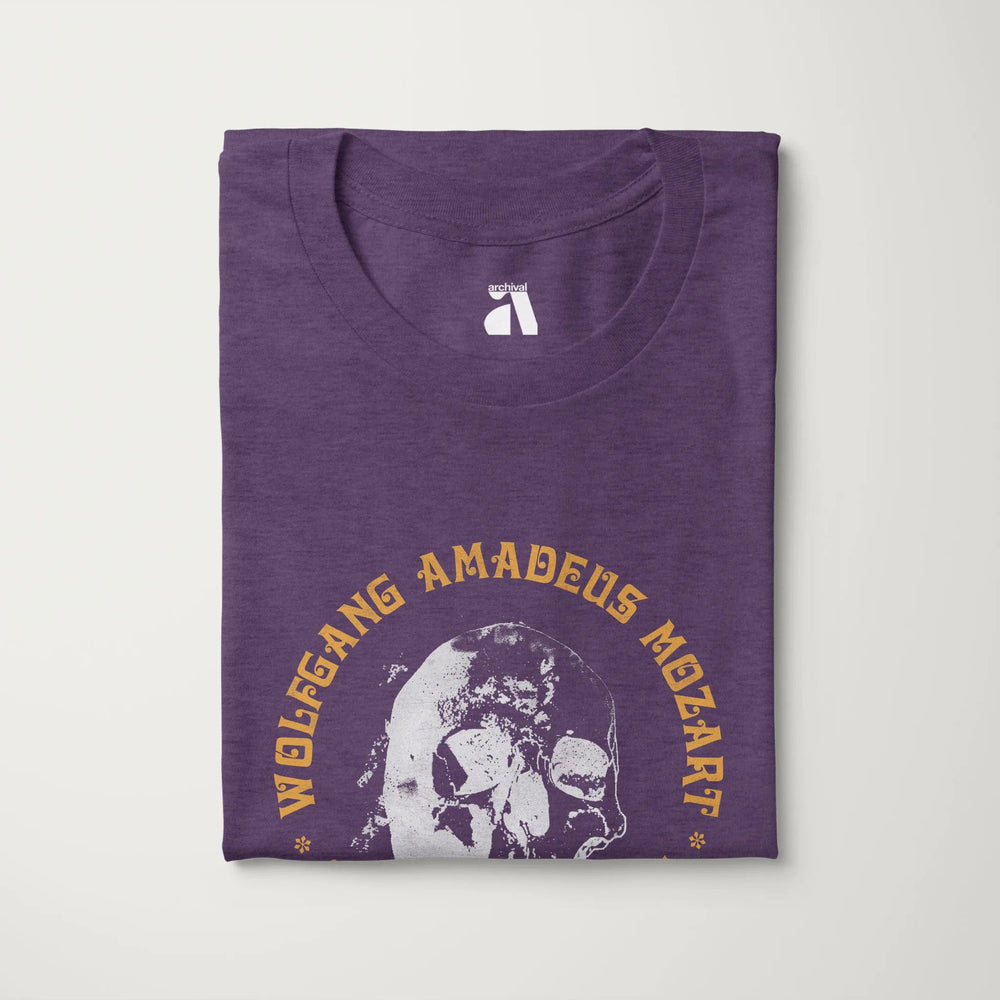 mozart: requiem classic tee in heather team purple, folded