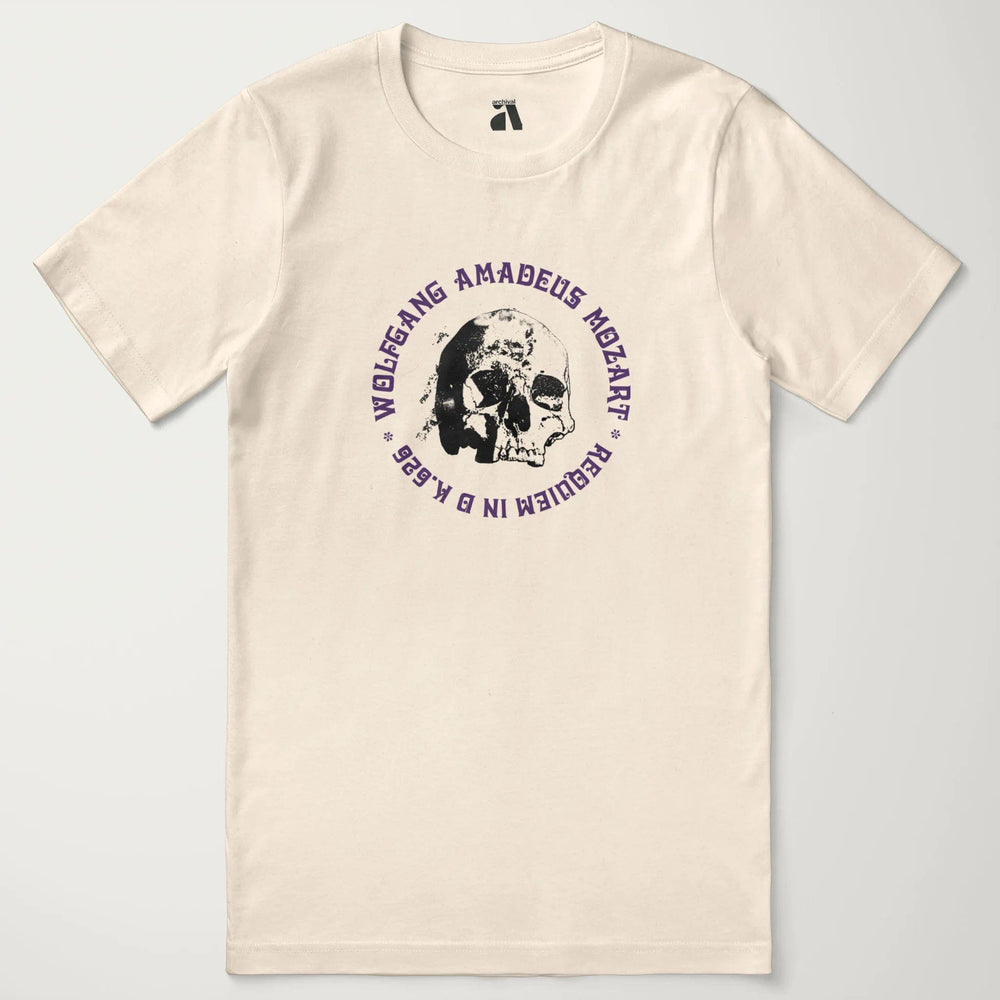 mozart: requiem classic tee in natural, laid flat