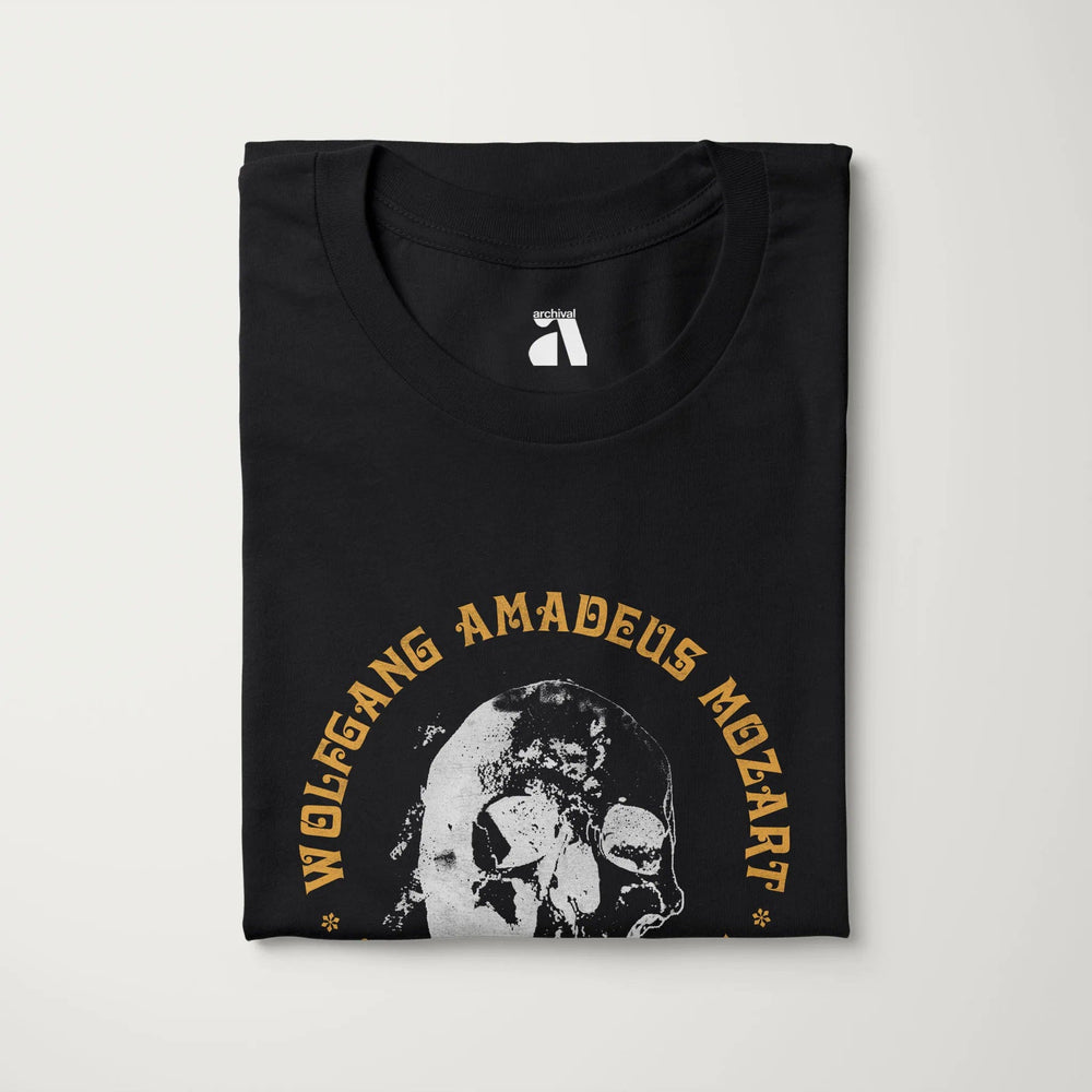 mozart: requiem classic tee in vintage black, folded