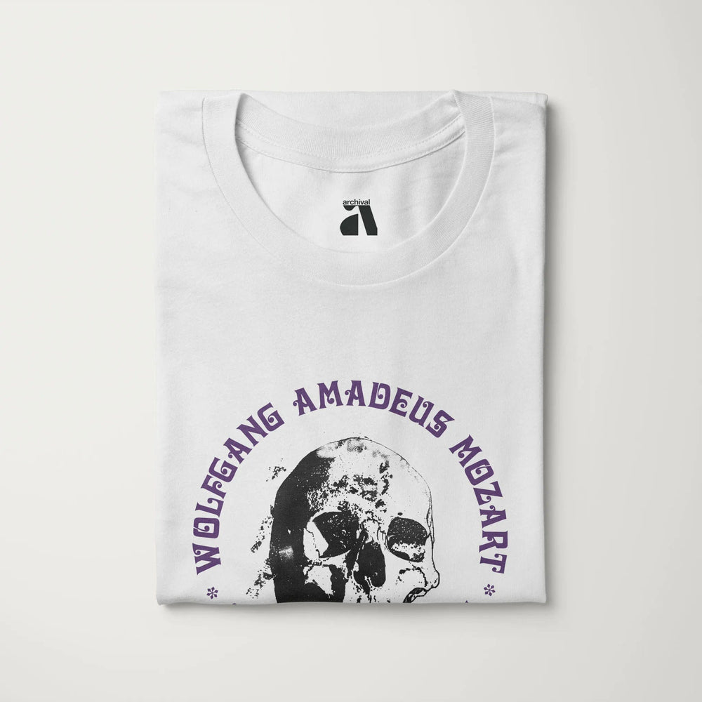 mozart: requiem classic tee in vintage white, folded