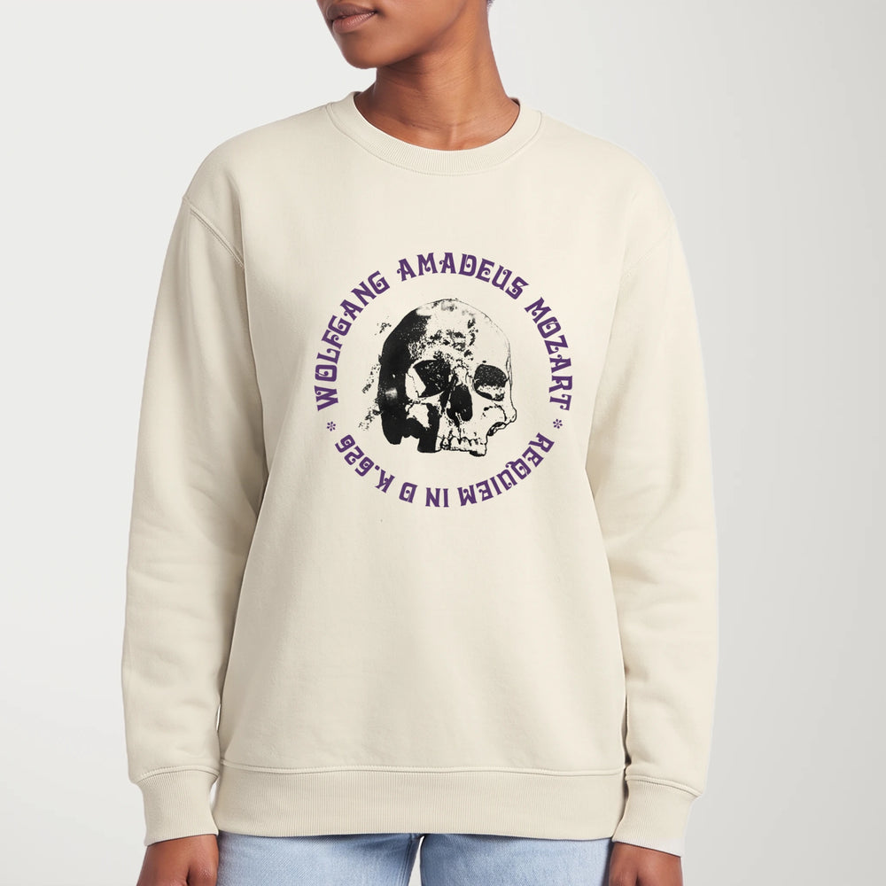 mozart: requiem classic crewneck in bone, worn