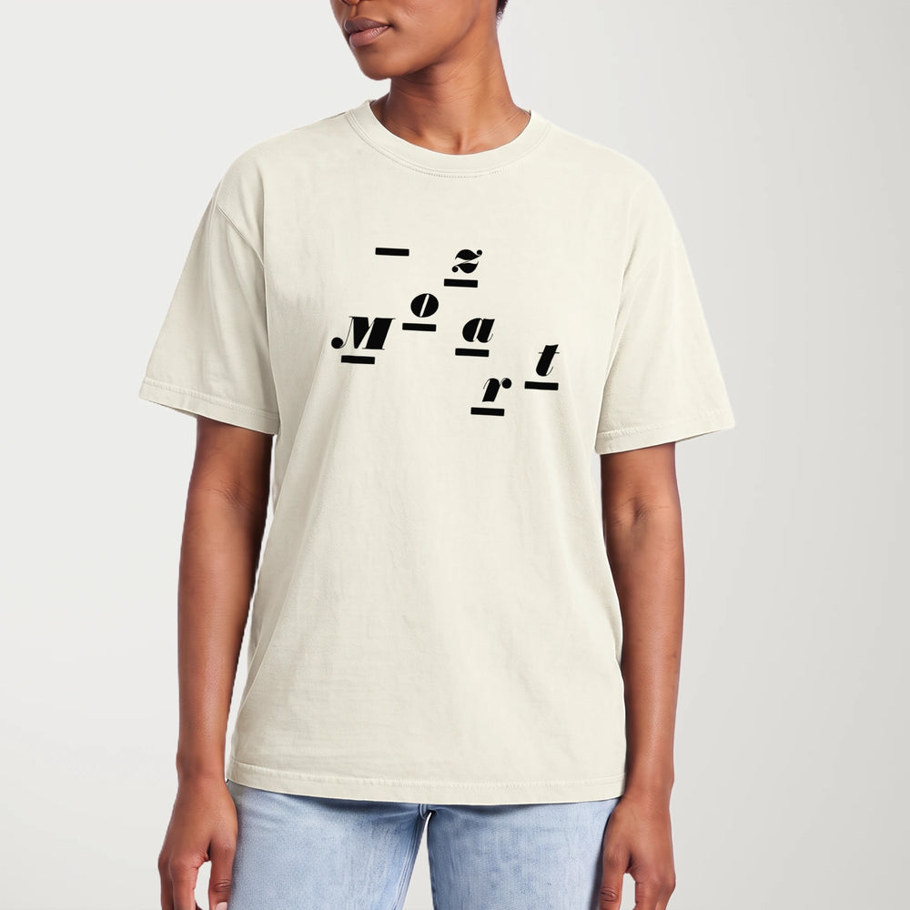 mozart: wordmark vintage heavyweight tee in ivory, worn