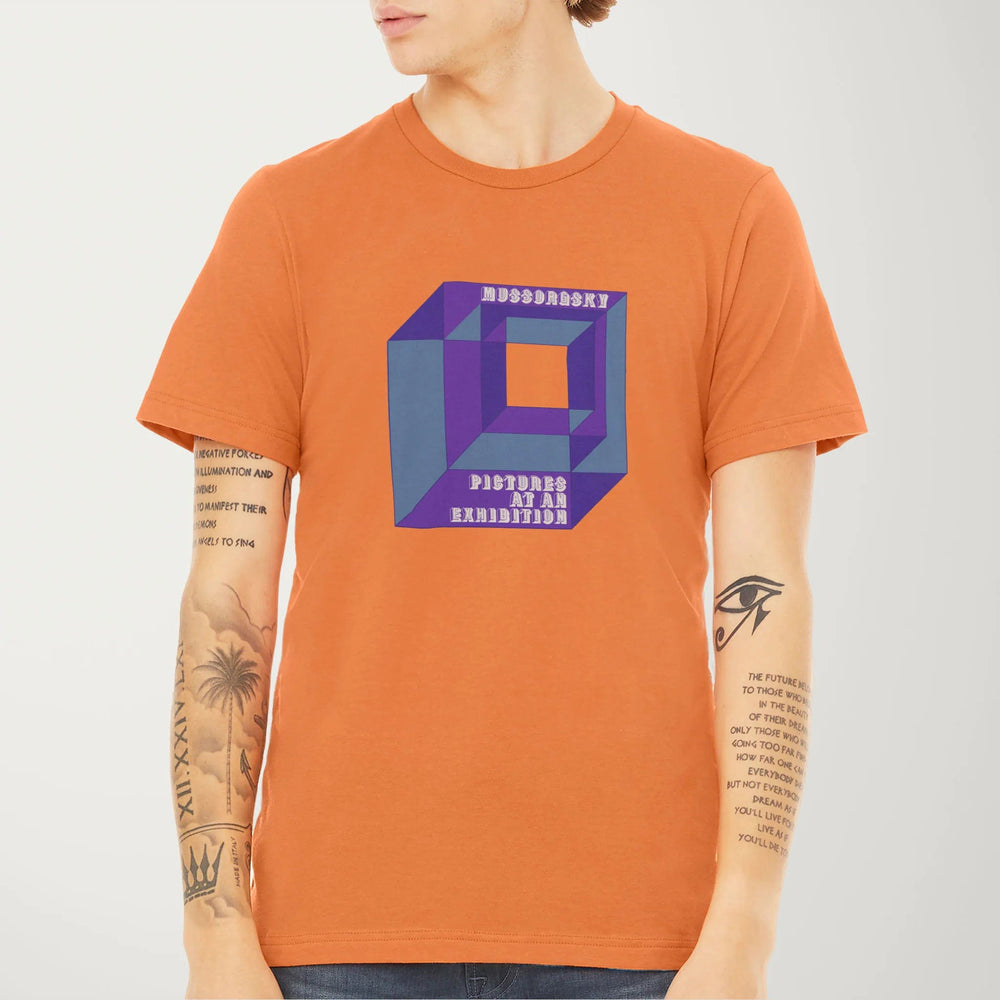 mussorgsky: pictures at an exhibition classic tee in burnt orange, worn