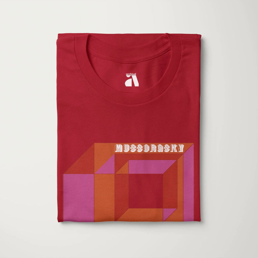 mussorgsky: pictures at an exhibition classic tee in canvas red, folded