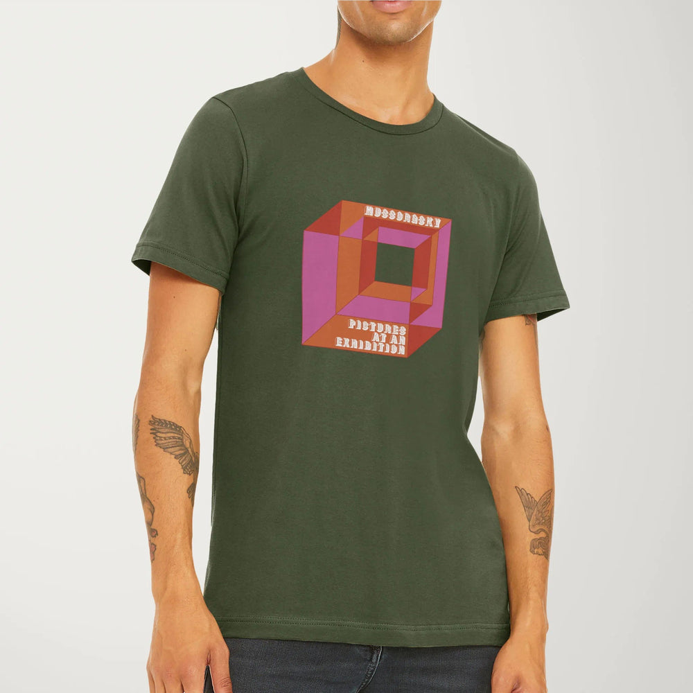 mussorgsky: pictures at an exhibition classic tee in military green, worn