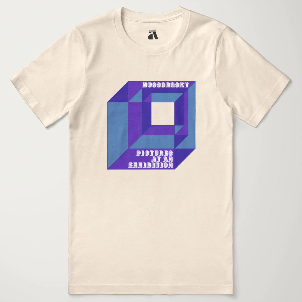 mussorgsky: pictures at an exhibition classic tee in natural, laid flat