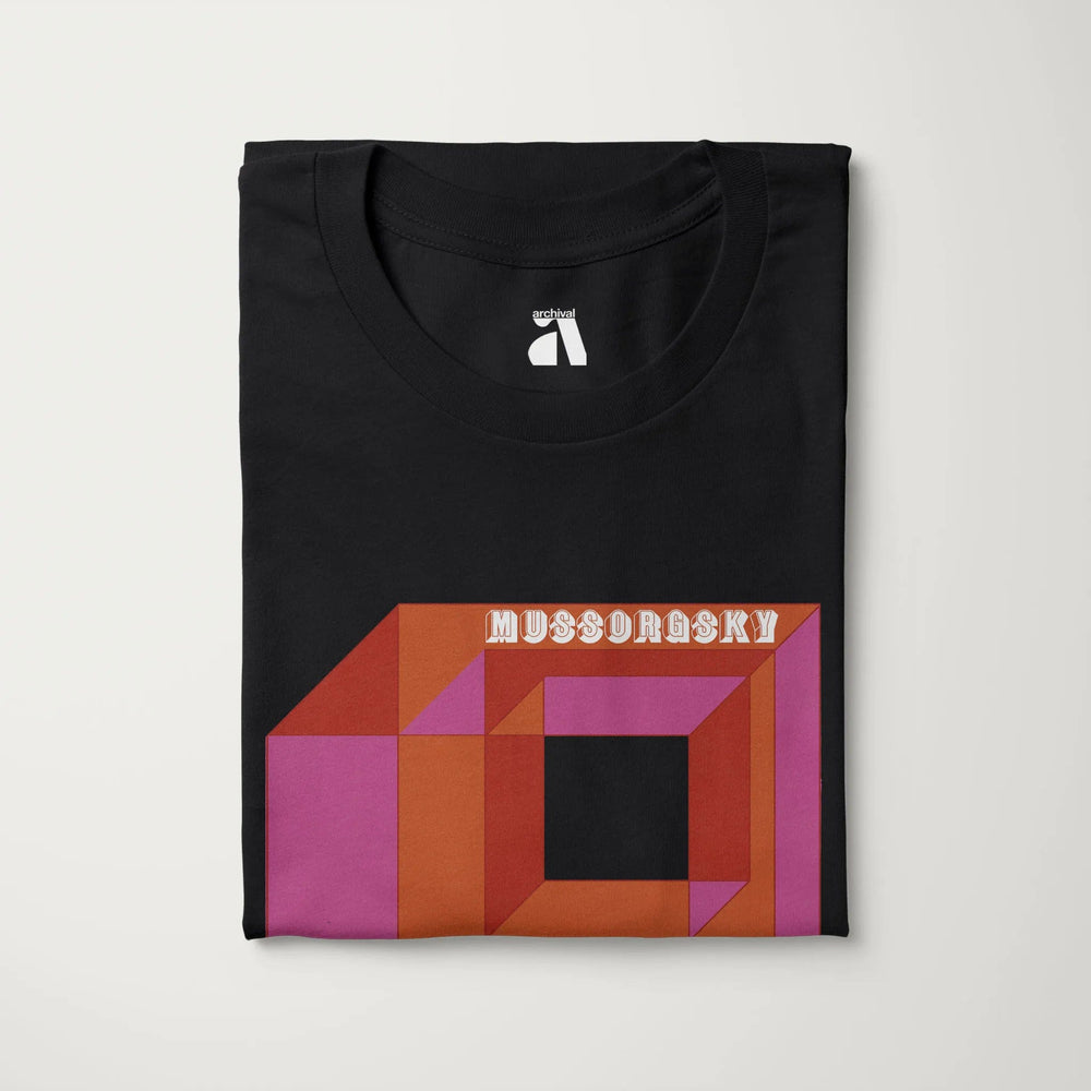 mussorgsky: pictures at an exhibition classic tee in vintage black, folded