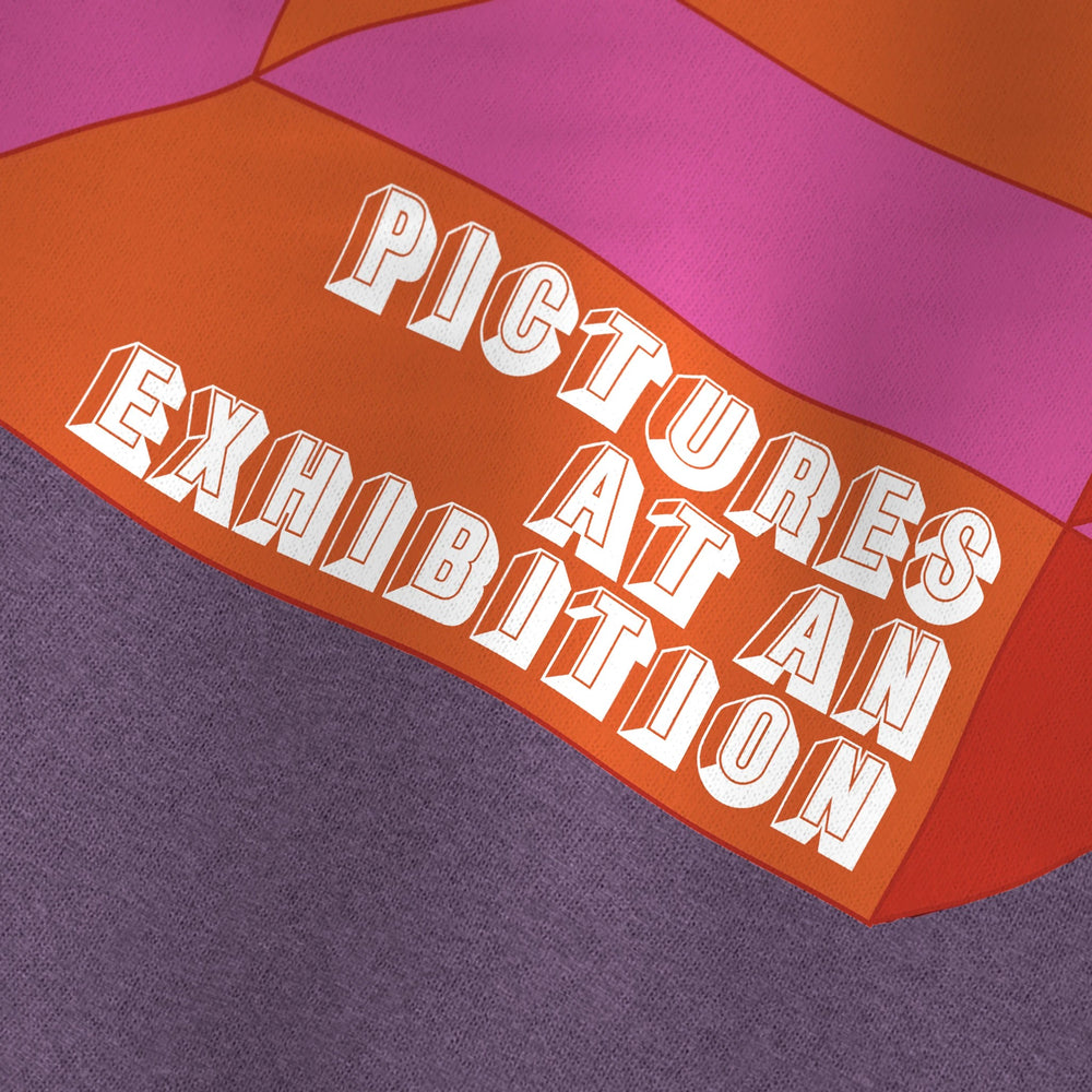 Mussorgsky: Pictures at an Exhibition Classic Tee in Heather Team Purple, close-up