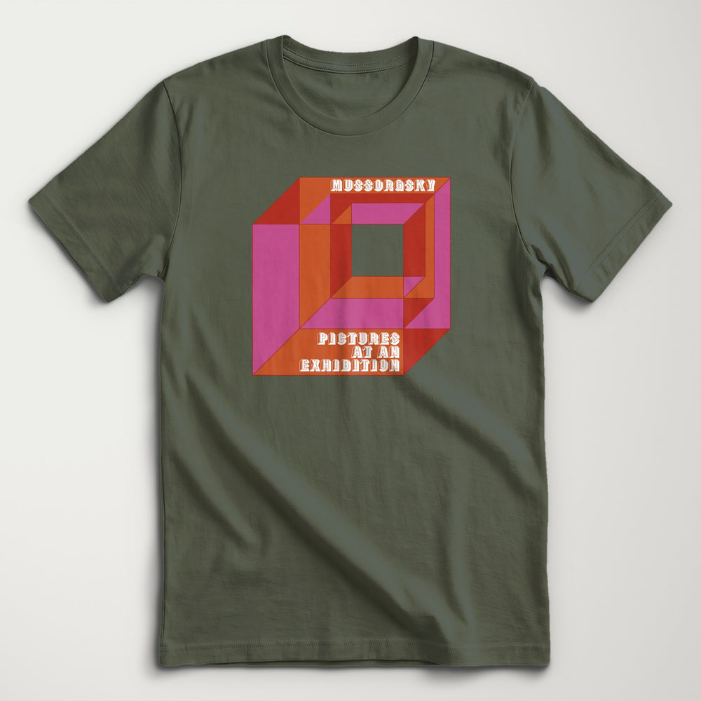 Mussorgsky: Pictures at an Exhibition Classic Tee in Military Green, flat lay